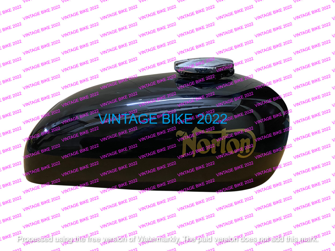 Norton Commando Hi-Rider Black Steel Gas Fuel Petrol Tank +CAP TAP/FIT FOR