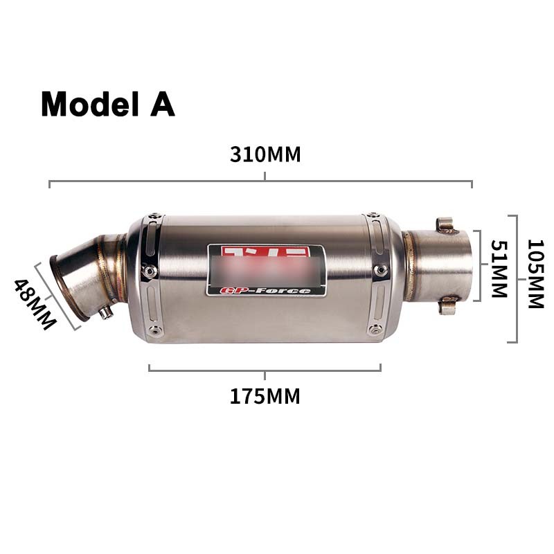 ATV Motocycle 38~51mm Stainless Steel Street BikeExhaust pipe with Silencer Tip