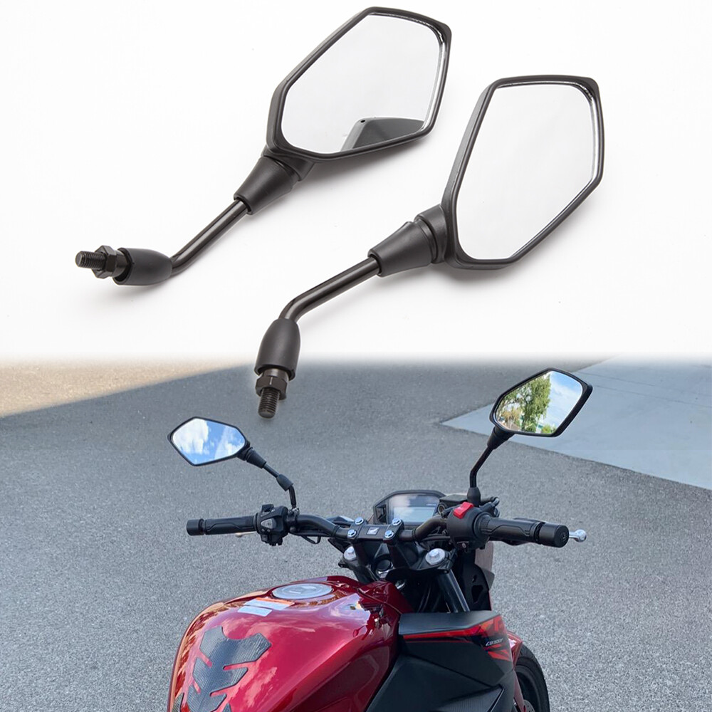 2X Black Motorbike Rearview Side Mirrors For Yamaha Zuma 125 50 50F 50FX Scooter