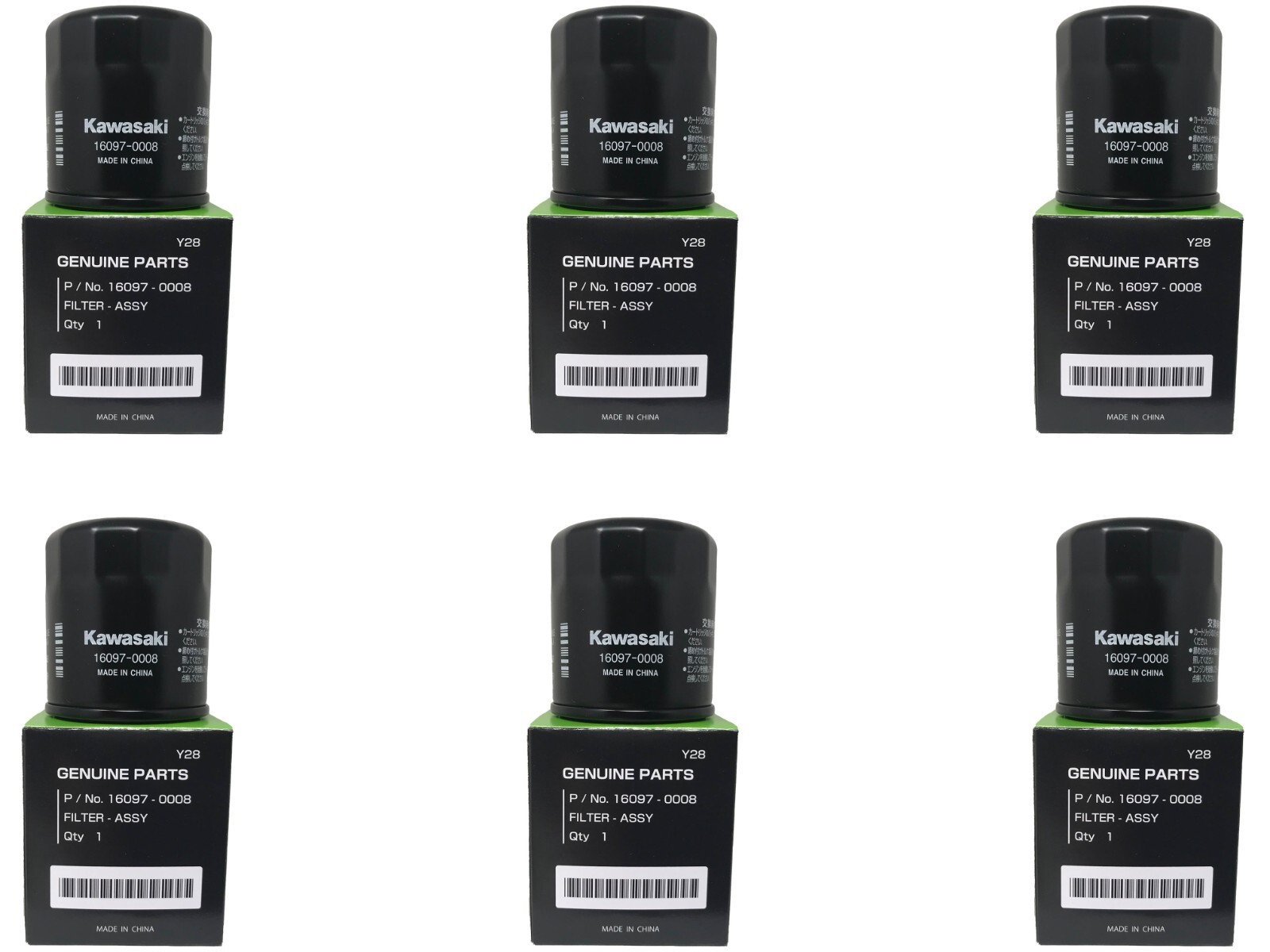 6 Pack Kawasaki OEM Oil Filter 16097-0008