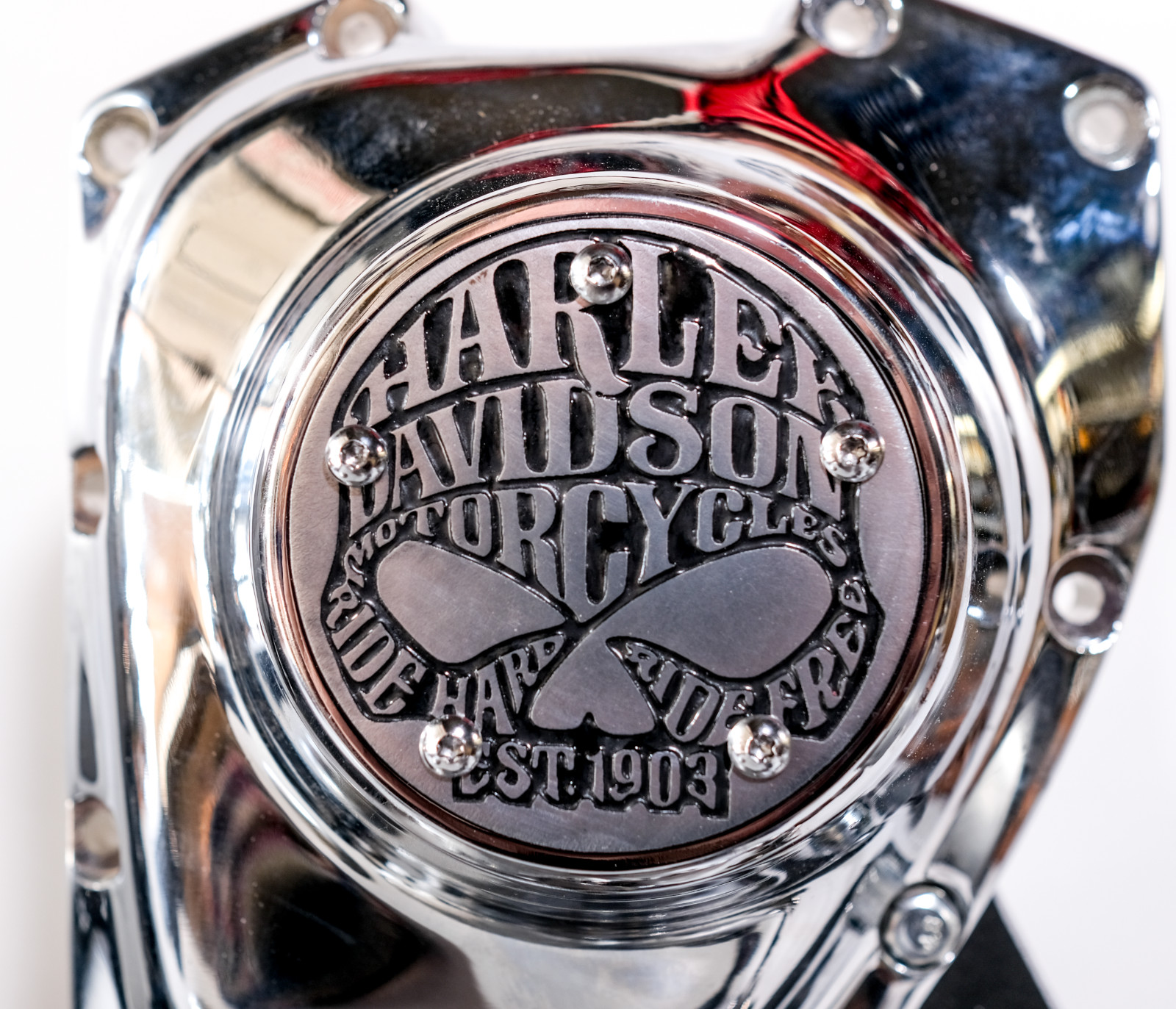 Custom Engraved 1903 Retro Skull Timing Points Cover Twin Cam Harley 1999-2017