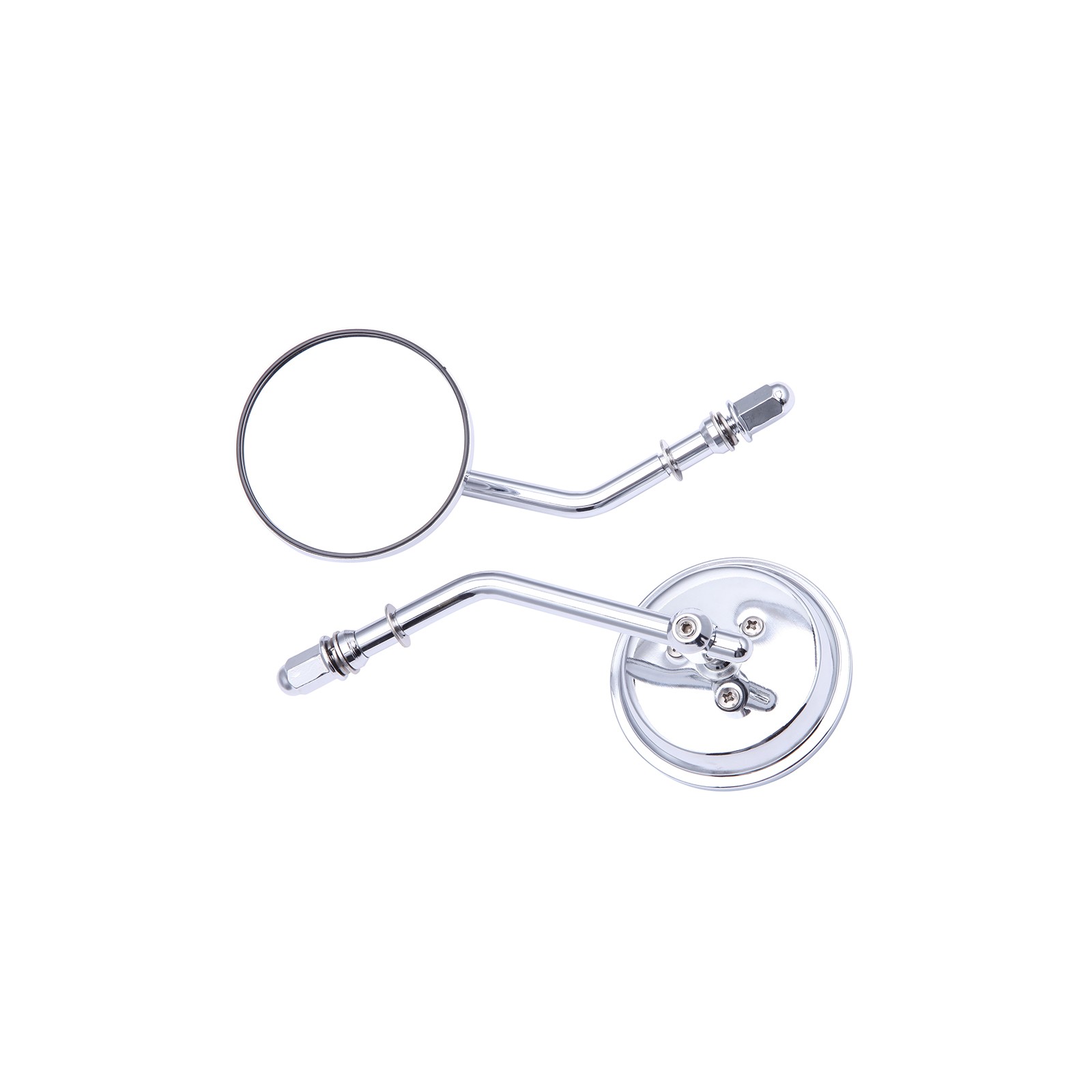 Chrome Round Motorcycle Rearview Mirrors For Harley Softail Dyna Bobber Chopper