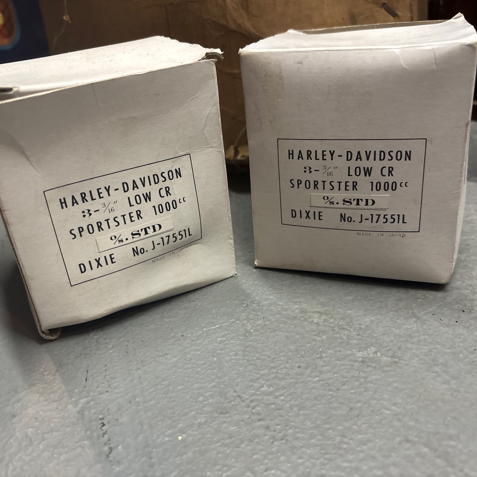 (2) NOS Dixie Pistons w/ Rings Fits Harley Sportster 1000cc Ironhead 22270-72