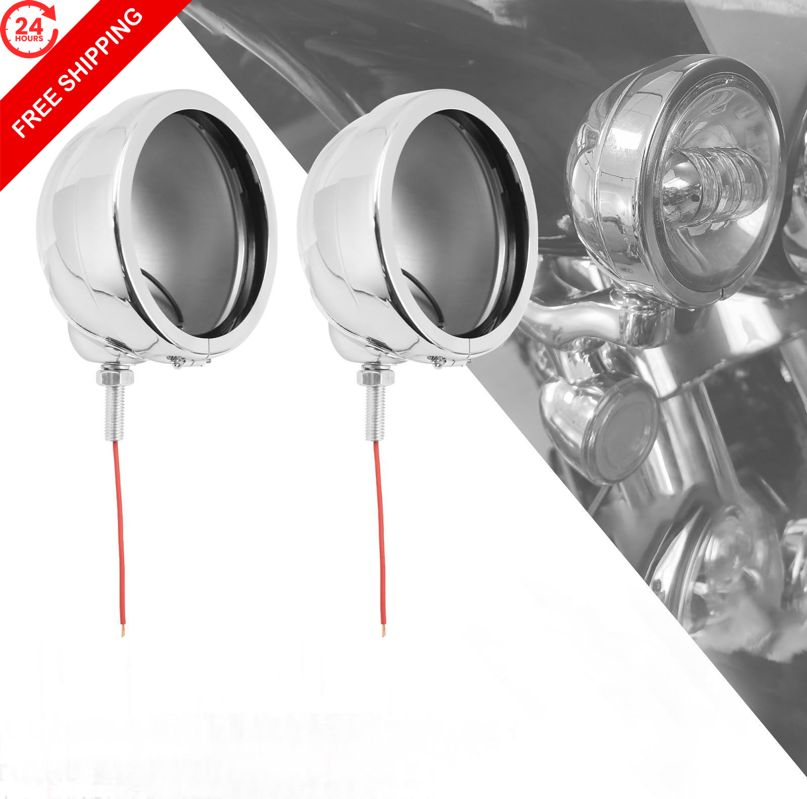 HDBUBALUS 4.5 inch Fog Lights Housing Passing Light Buckets Fit For Chrome