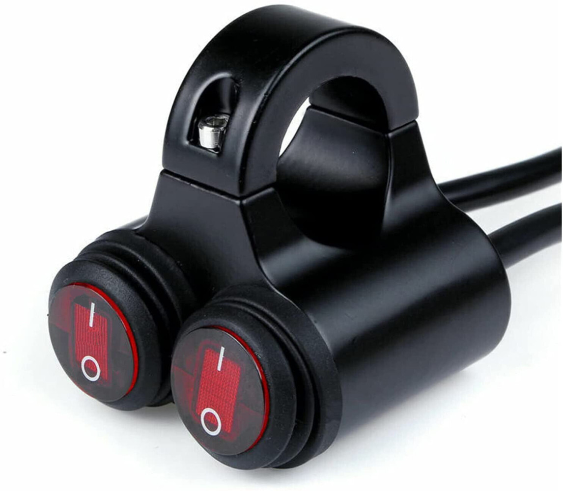7/8” 22mm Motorcycle Handlebar Headlight Fog Spot Light Dual on off Switch 12V