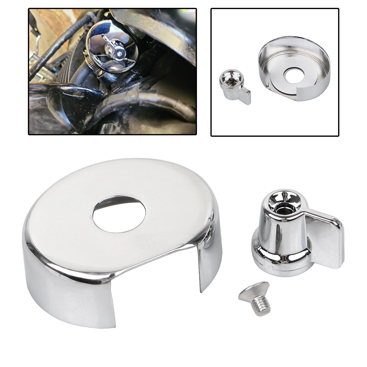 Fuel Valve ABS Plastic Knob & Metal Cover For Honda VTX1300R VTX1300C VTX1300S