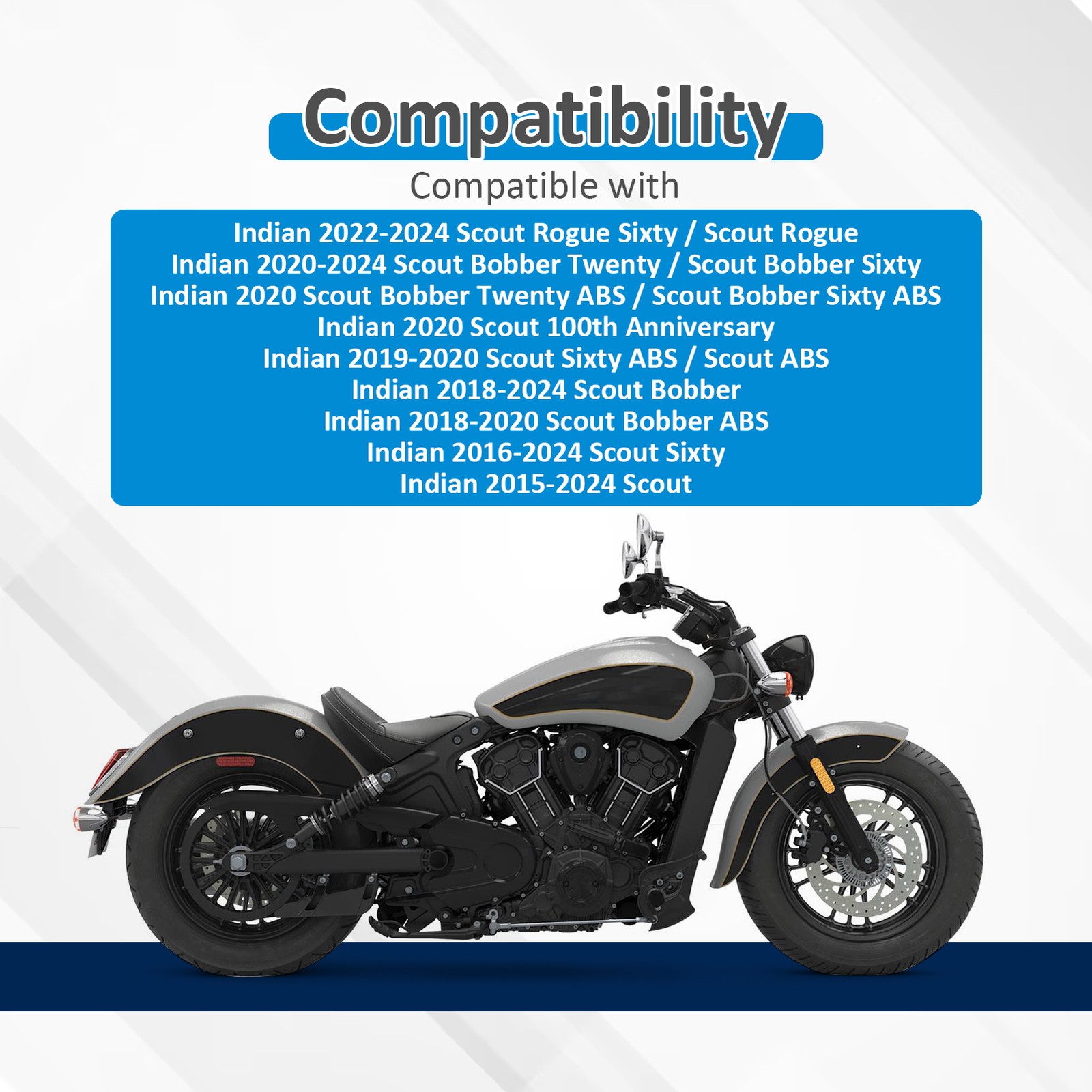 12″ Rise Pre-Drilled Ape Hanger Handlebar For Indian Scout Bobber Sixty Twenty
