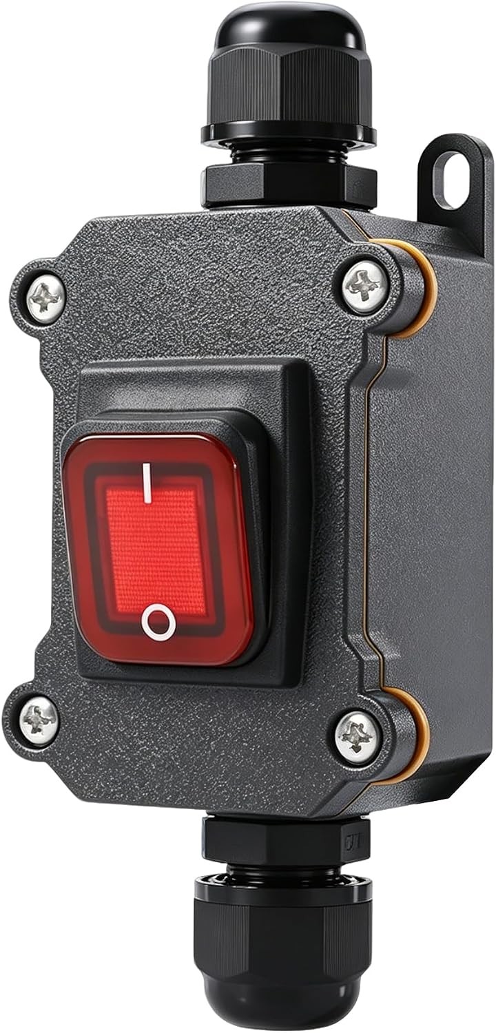 Inline Cord Switch DC 12V 24V 30A Waterproof Outdoor ON/Off Toggle Switch Red