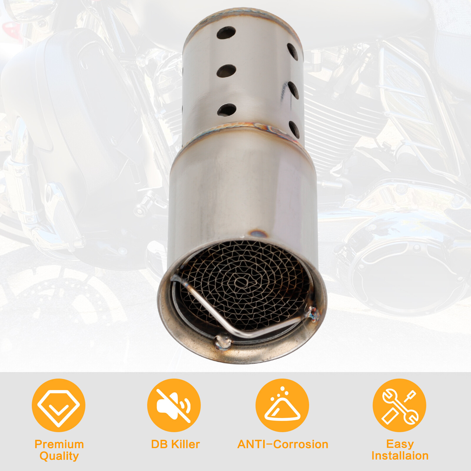 Insert Baffle DB Killer Silencer For 2″Caliber Universal Motorcycle Exhaust Pipe
