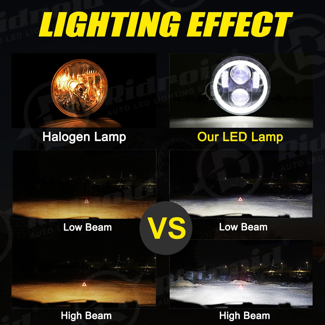 5.75″ LED Headlight Hi/Lo DRL White/Amber For Coleman ct200u-ex bt200x Mini Bike