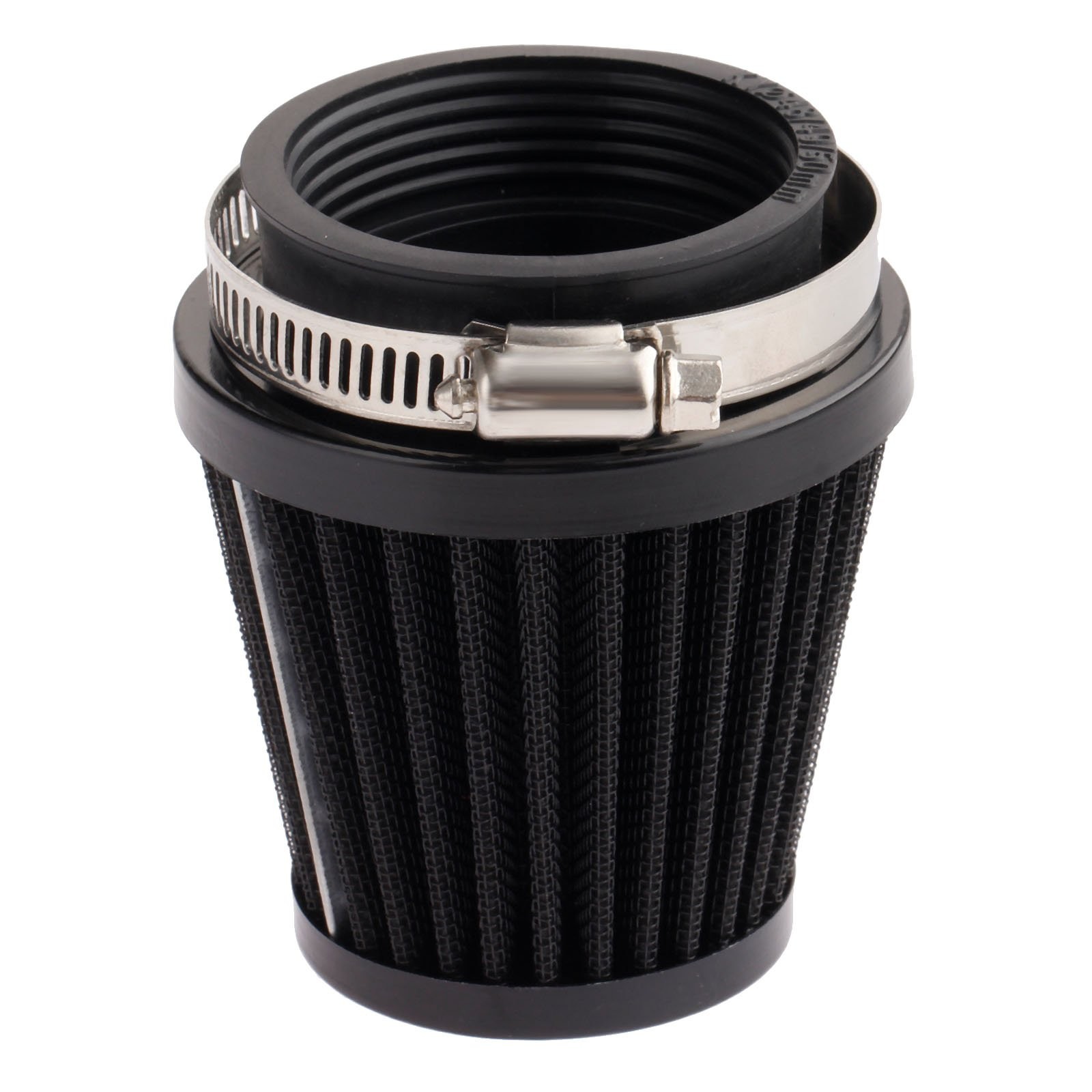 Mtsooning 48mm Motorcycle Air Filter, Clamp-on Intake Pod Cleaner 48mm, black