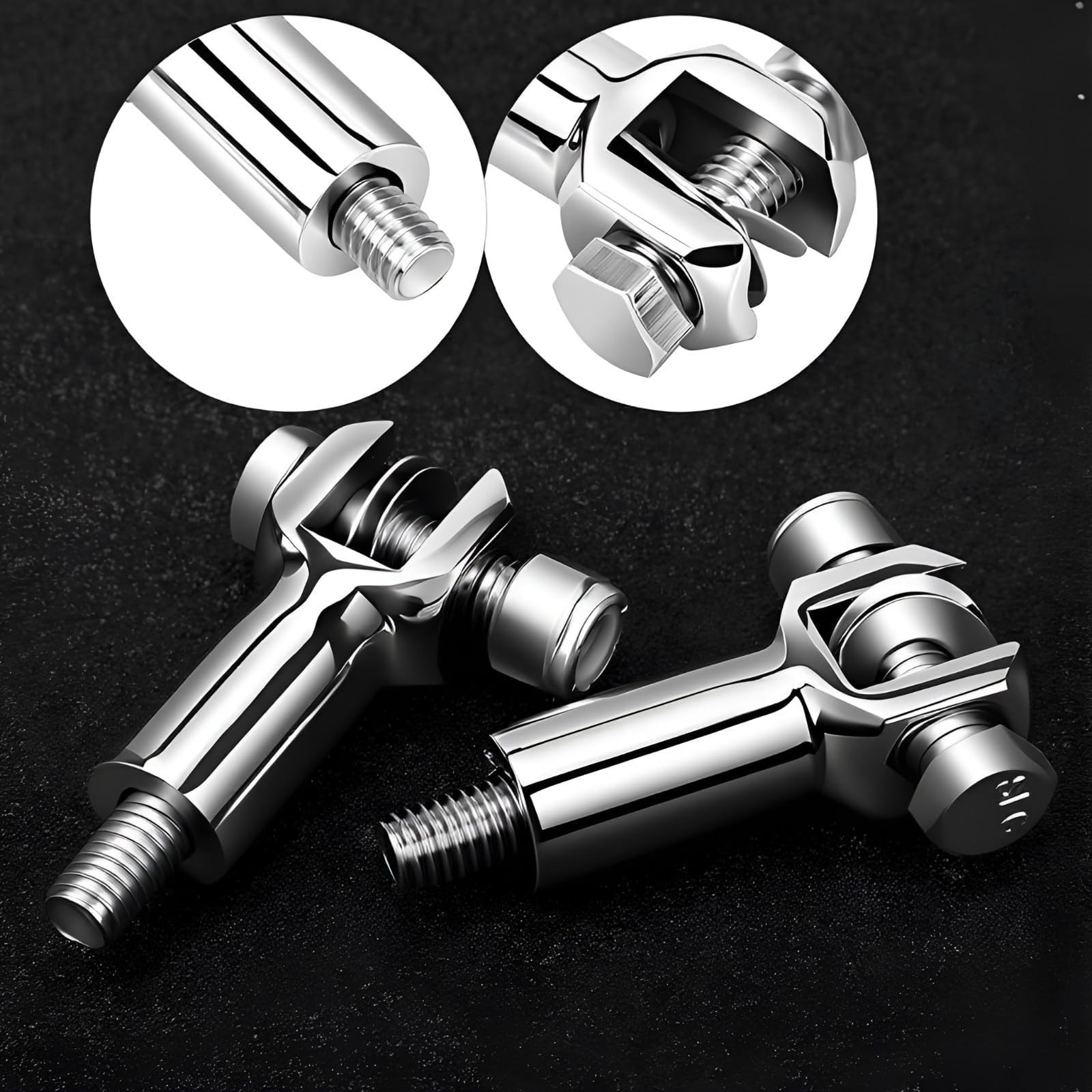 Chrome Passenger Foot Peg Support Mount Kit for Harley Softail 2000-2006 – Rear