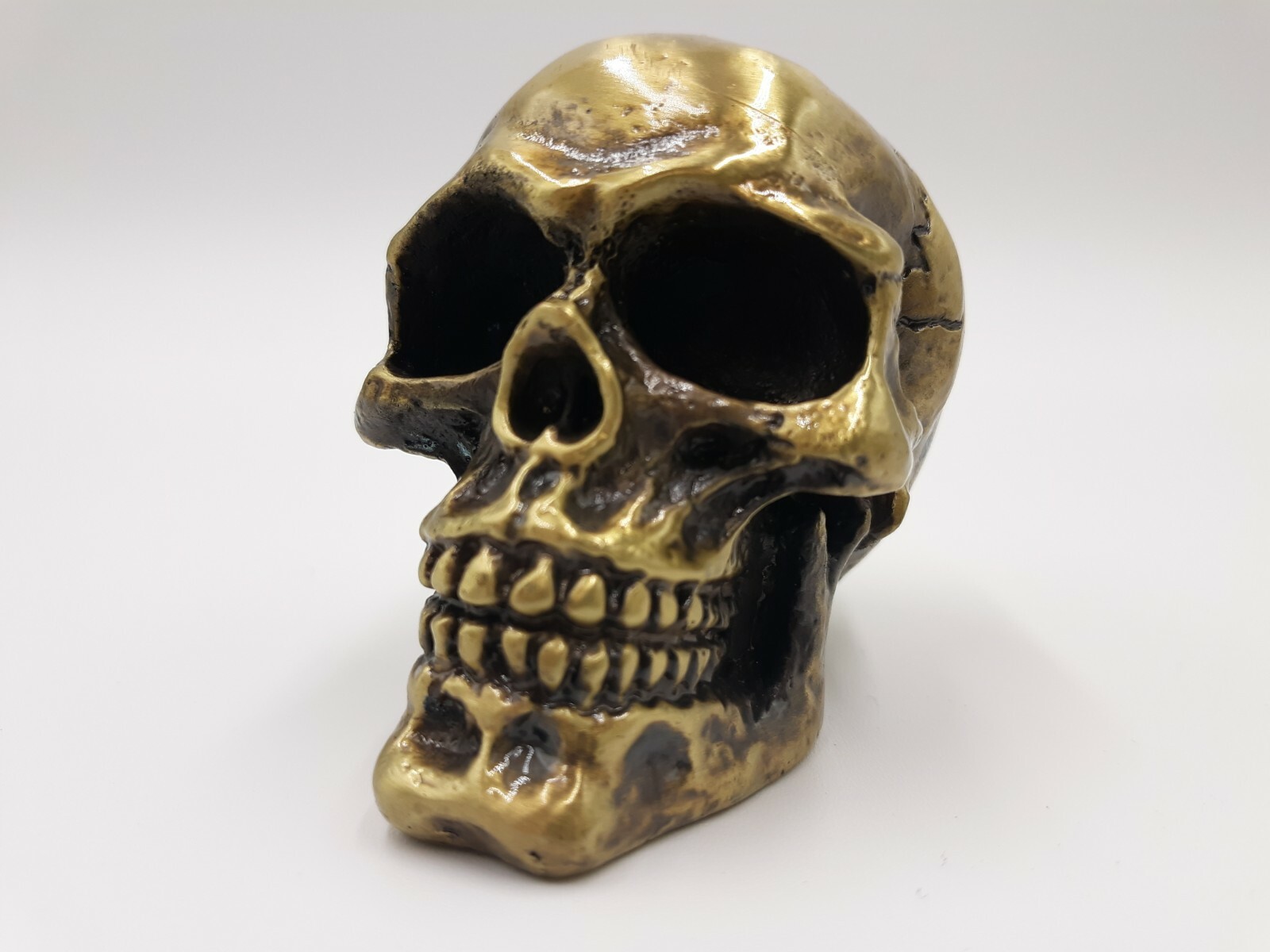 Skull Shifter Knob Brass Finish for Harley Hot Rod Custom Chopper Bobber