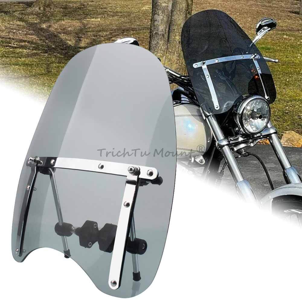 17″x 16″ Smoke Windshield Fairing Fit For Universal Motorcycle 7/8″ 1″ Handlebar