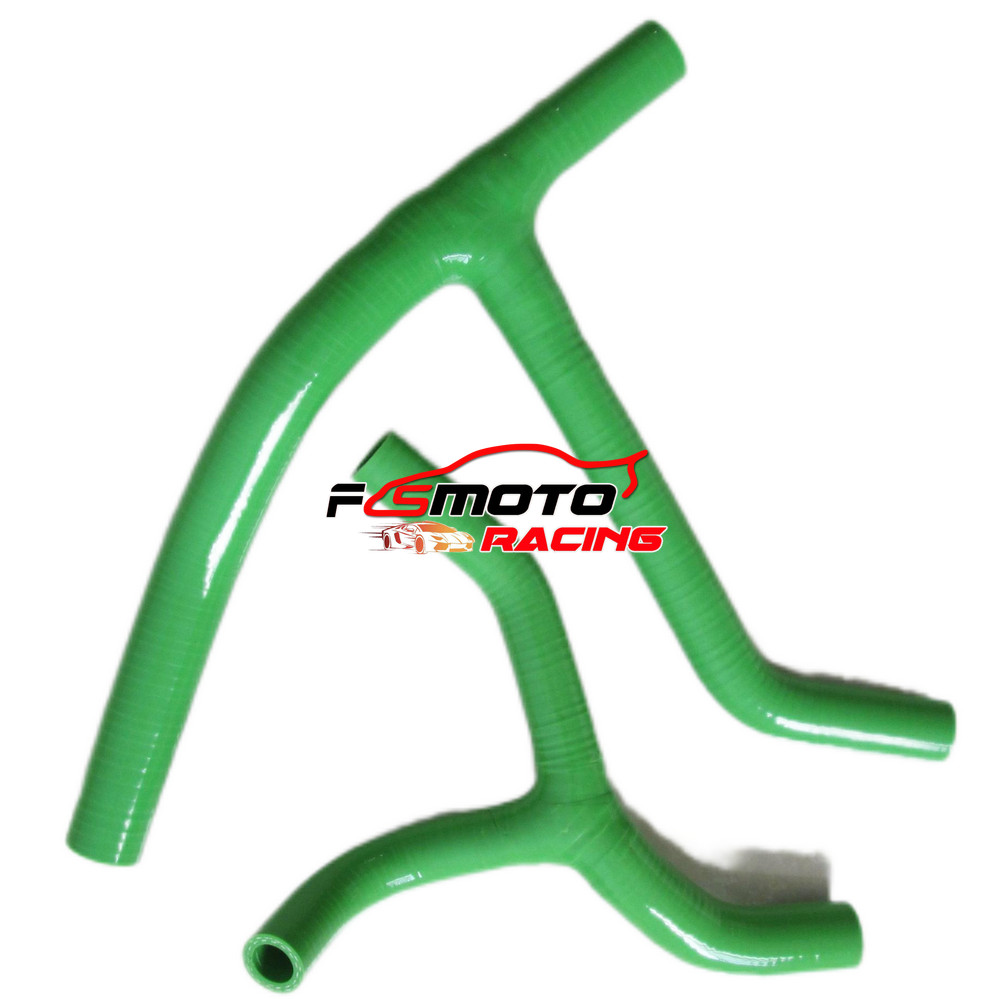 GREEN For 2006 2008 2007 KAWASAKI KXF450 KX450F KX 450F Silicone Radiator Y Hose