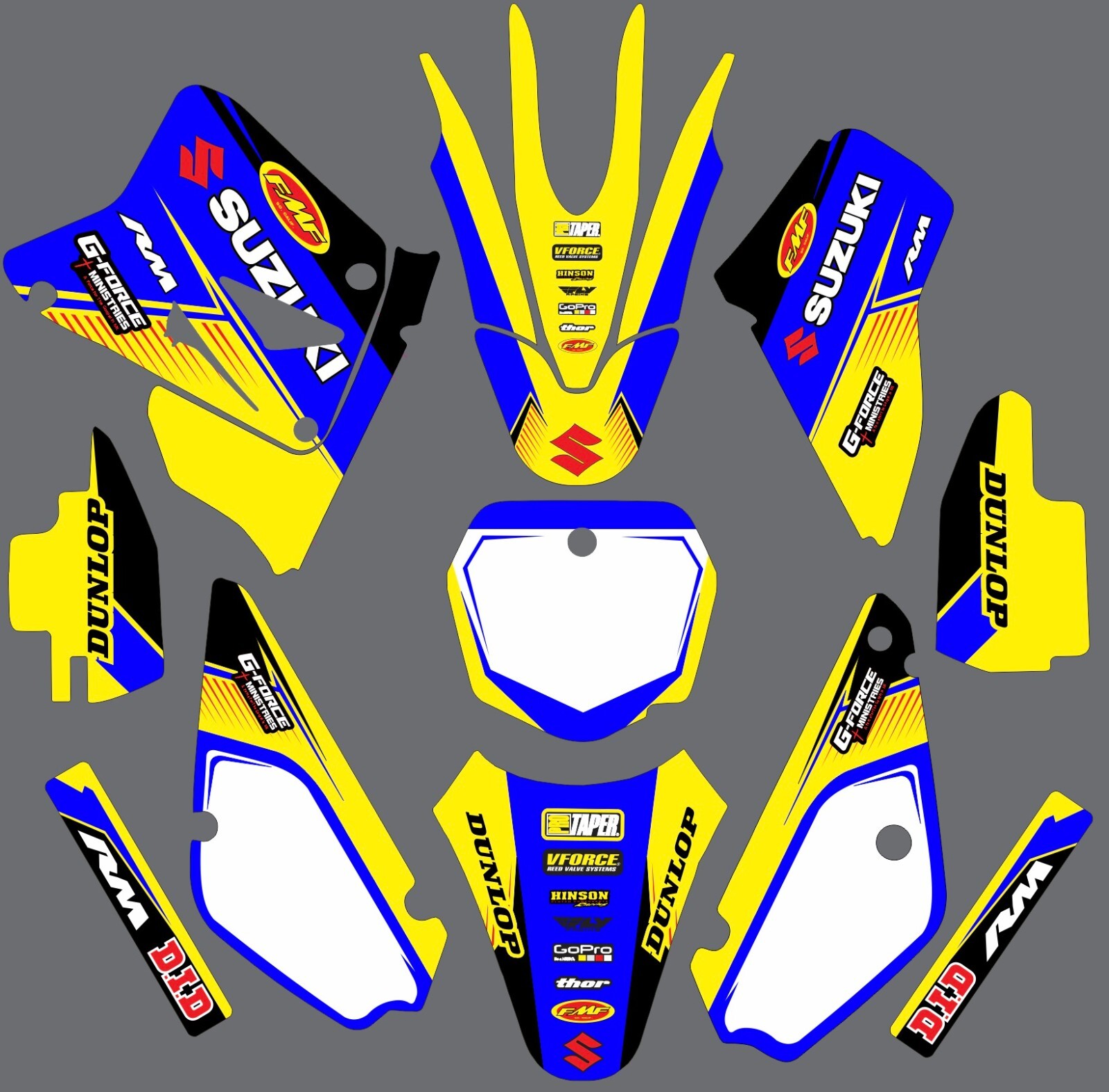 Graphics for 2002-2020 Suzuki RM85 RM 85 Shroud Decal Kit motocross flames