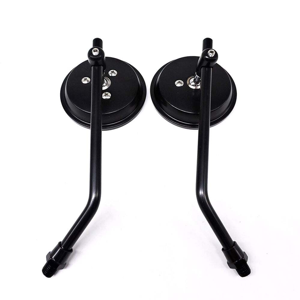 Pair Motorcycle Rearview Mirror Set 10mm Chrome Round Shape – Classic Style