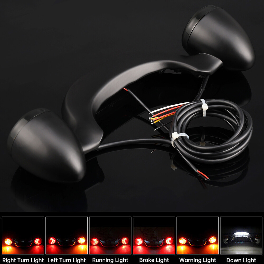 Bullet Rear LED Turn Signals Brake Light Bar for Harley Road King Street Glide