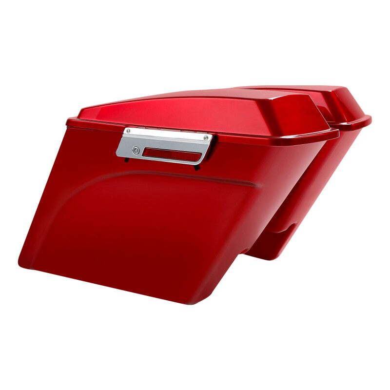 5″ Red Stretched Hard Saddlebags Fit For Harley Touring Street Glide 1993-2013