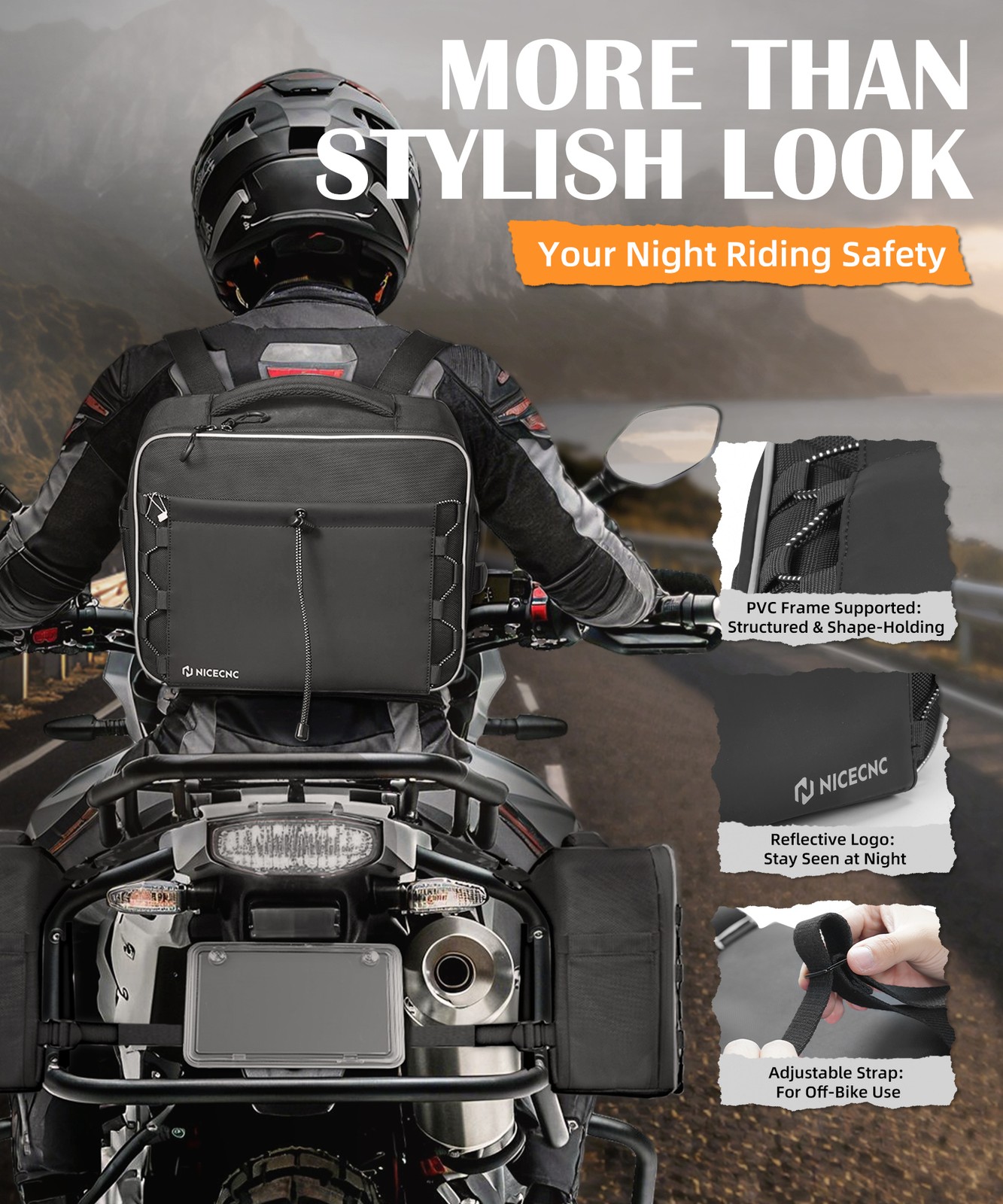 NICECNC 30L Off-Road Motorcycle Saddlebags For BMW R1250GS Yamaha Tenere 700