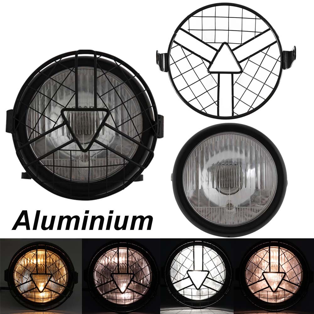 Retro 6.5″ Headlight Front Lamp Lights + Grill Covers For Honda CG125 GN125
