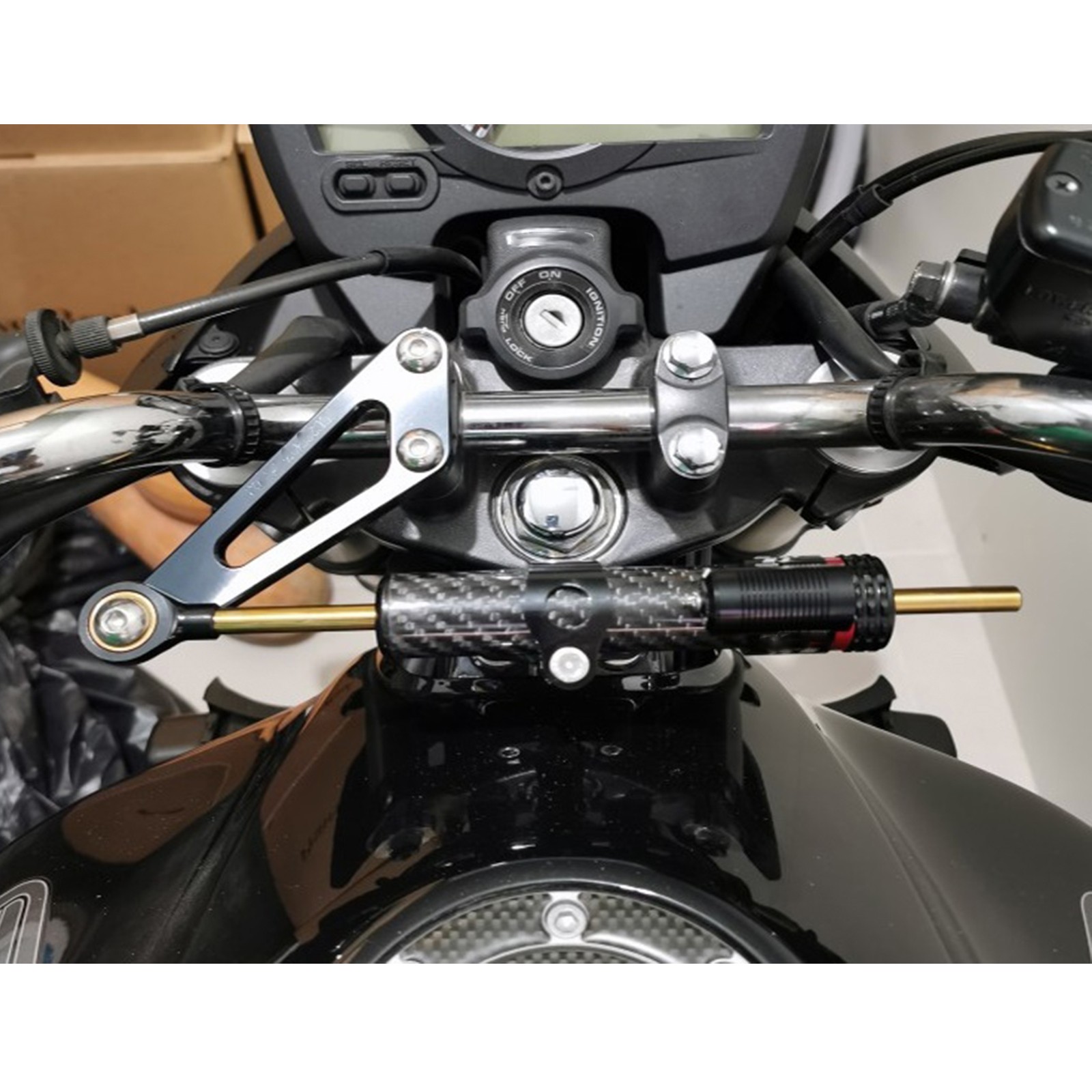 Adjustable Motorcycle Steering Damper Linear Stabilizer For Yamaha Honda Triumph