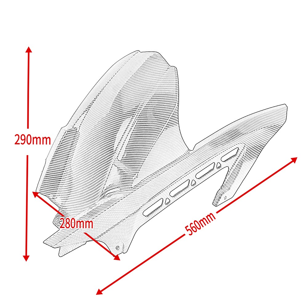 WOLFLINE Rear Fender Mudguard For Kawasaki Z900RS 2017-2025 Carbon Fiber Pattern