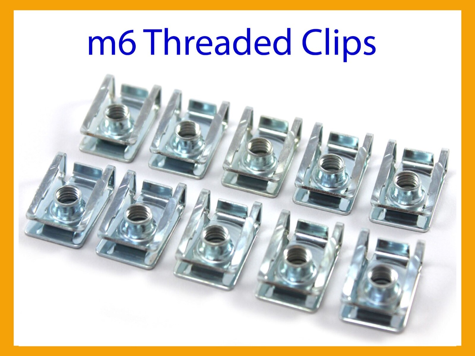 10x m6 Threaded Metal Clips Fairing Panel Slide On Captive U Nut Motorcycle Nuts