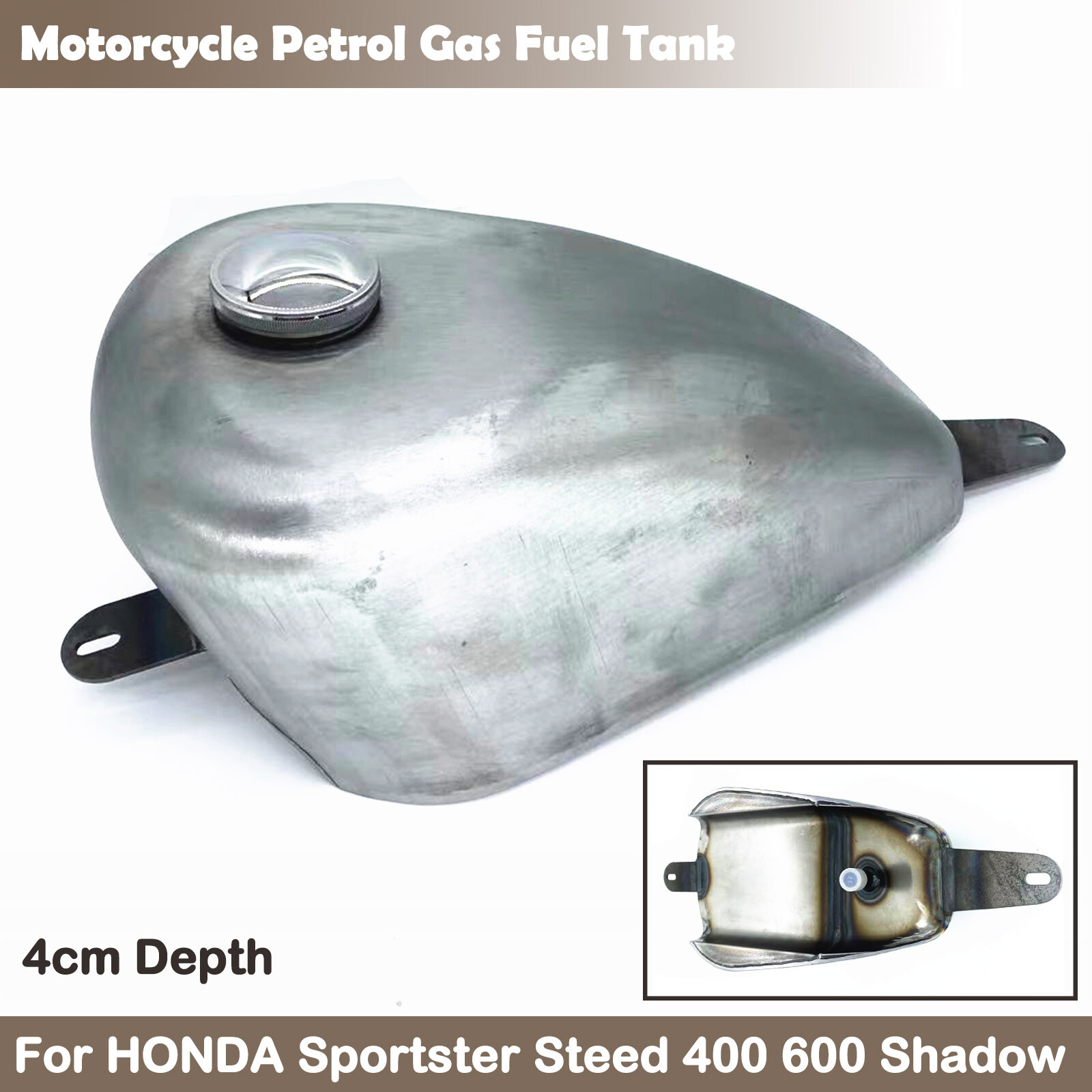 Petrol Gas Fuel Tank For HONDA Steed 400 600 Shadow VT600 DN 4cm Depth