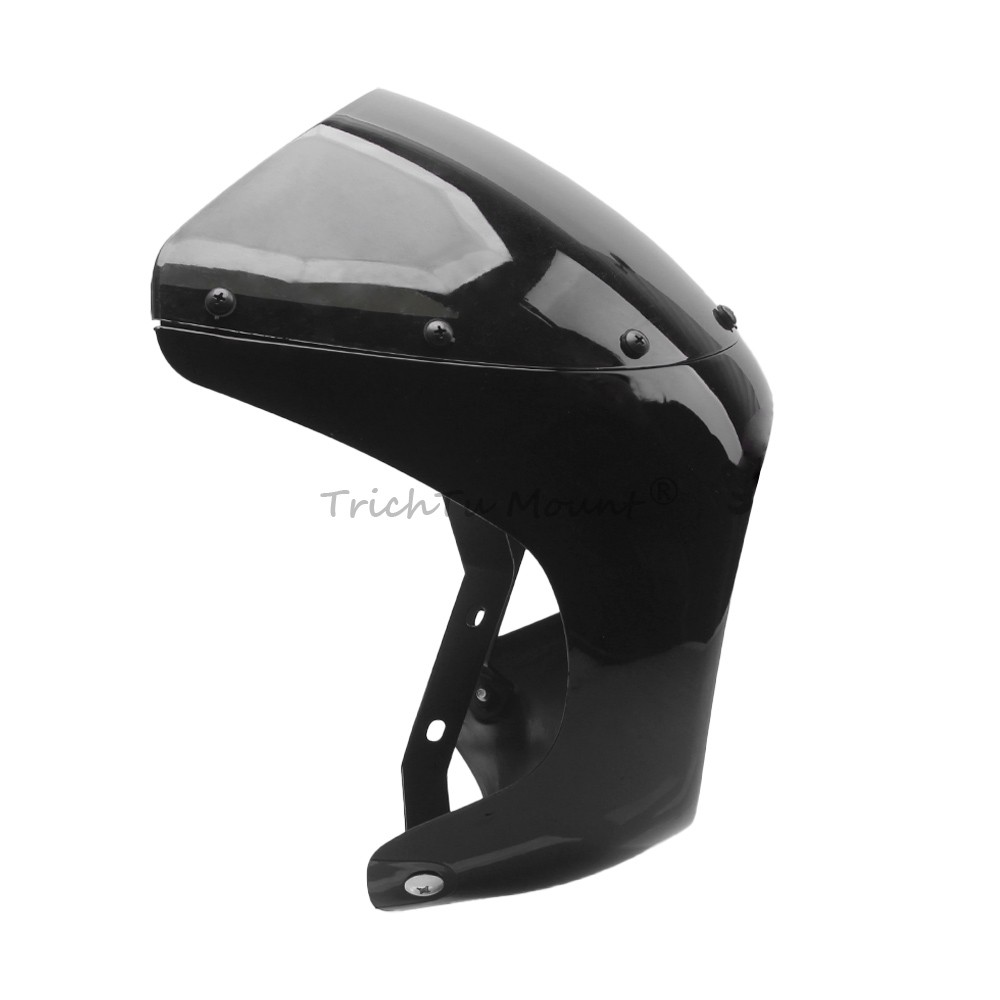Gloss Black 7″ Round Headlight Windshield Fairing Cover Fit For Cafe Racer Honda