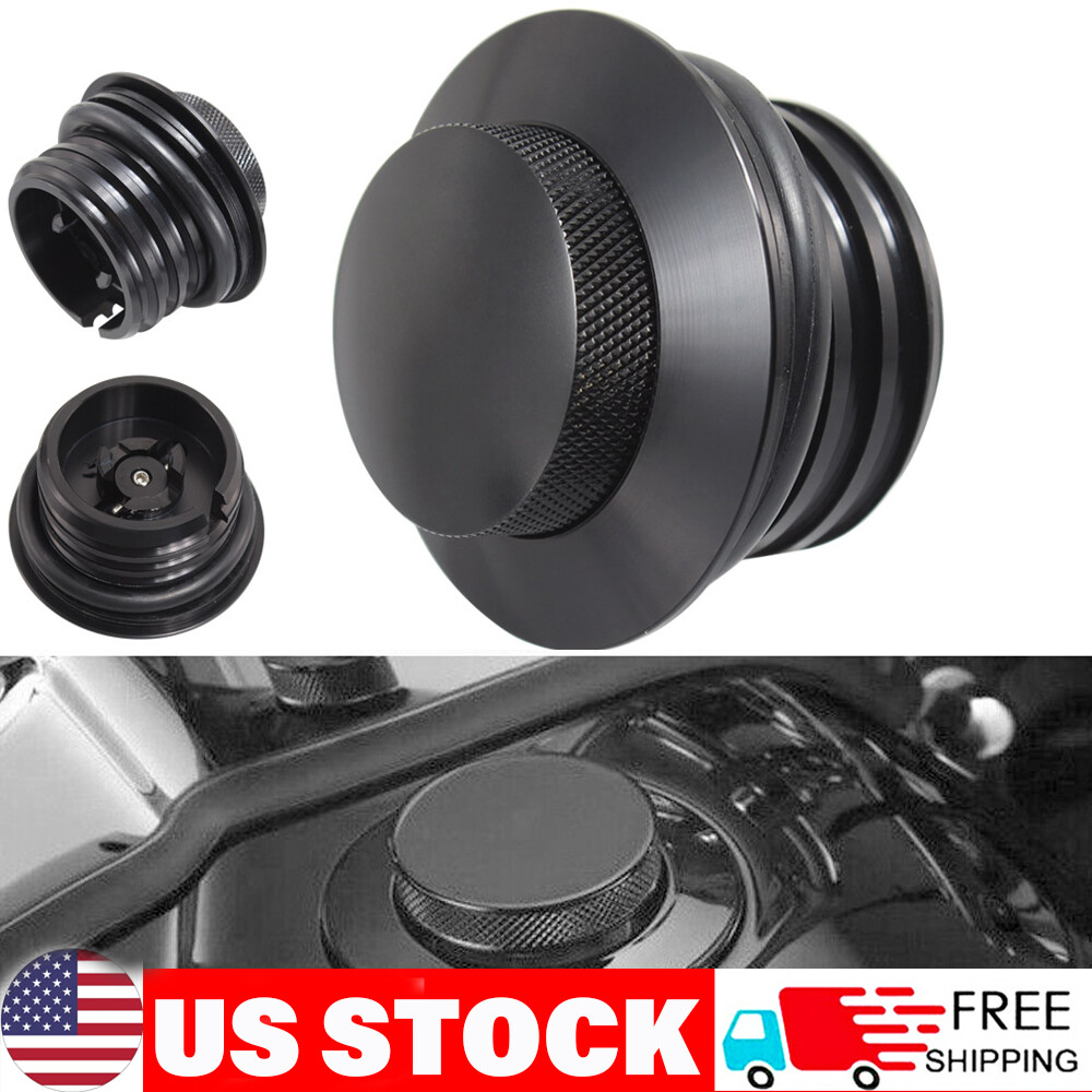 Black Flush Mount Pop Up Vented Fuel Tank Gas Cap For Harley Touring Road King