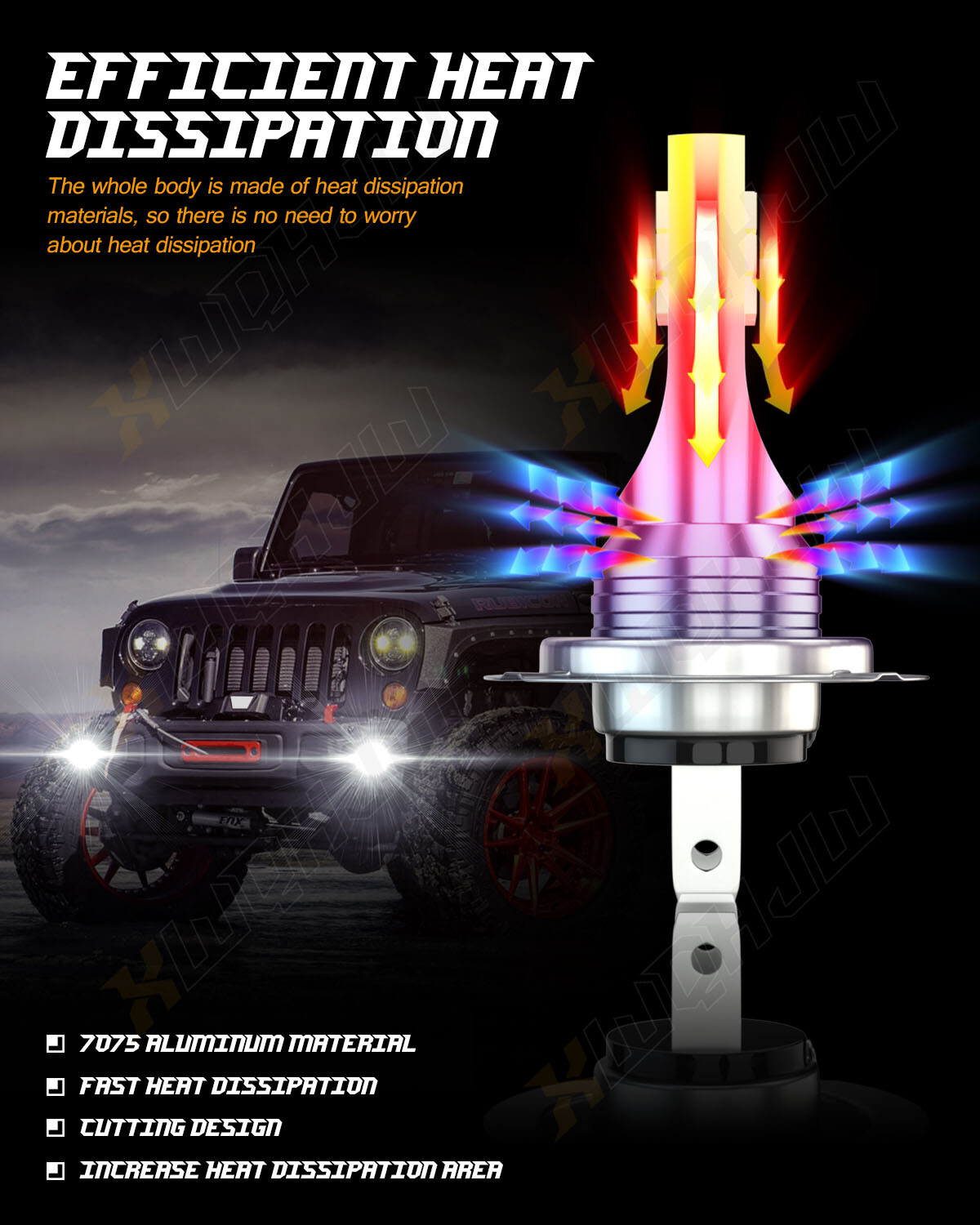 LED High/Low Beam Conversion Kit H7 XWQHJW Bulbs Super Bright White 6000K 2Pcs