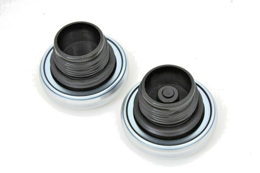 Harley Gas Caps Fat Bob Split Tank Chrome Set FXR EVO 84-95 V-Twin 38-0321 X8