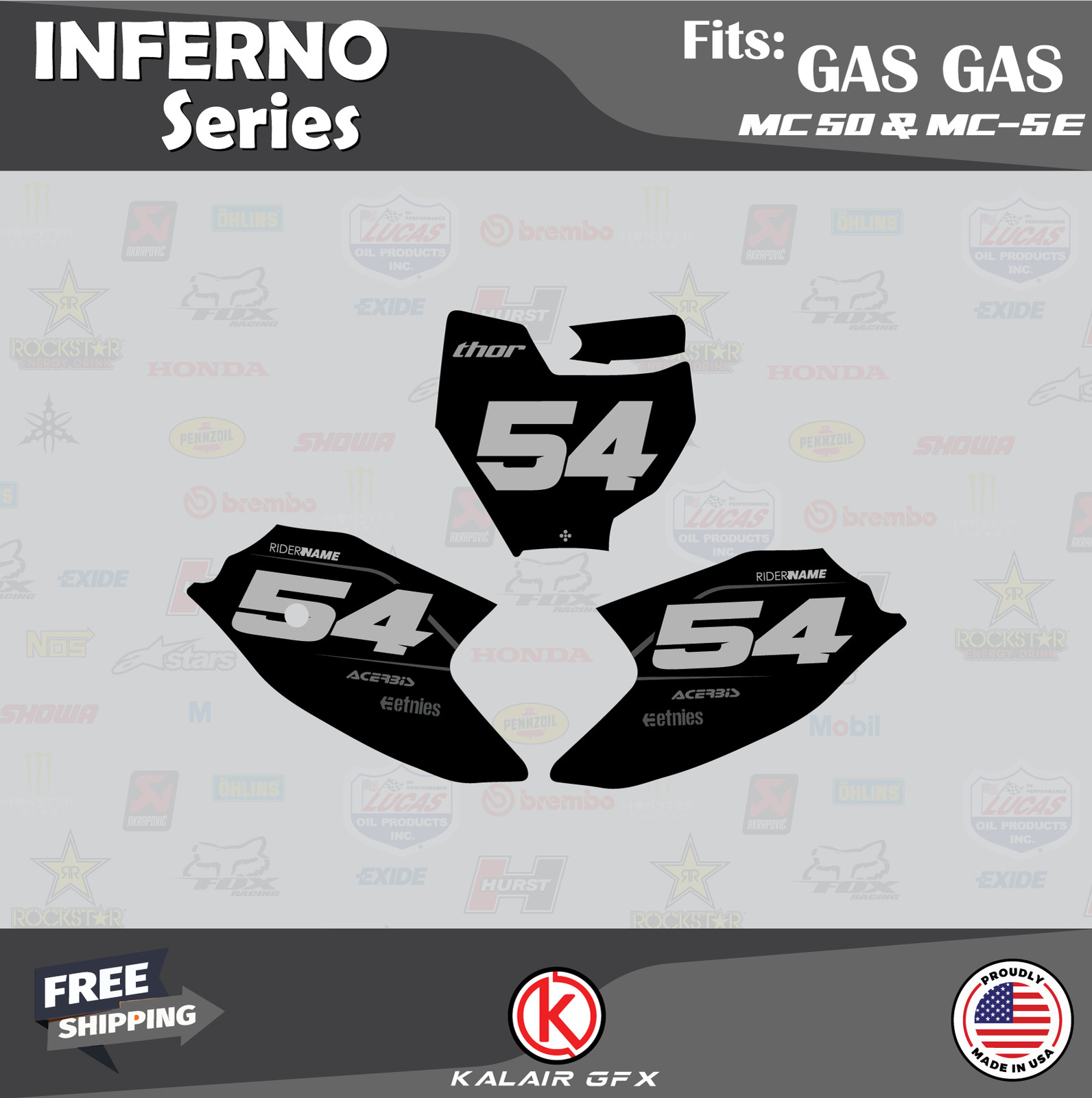 Graphics Kit for GASGAS MC50 MC-E5 MC-E3 (2021-2023) Inferno – SMOKE