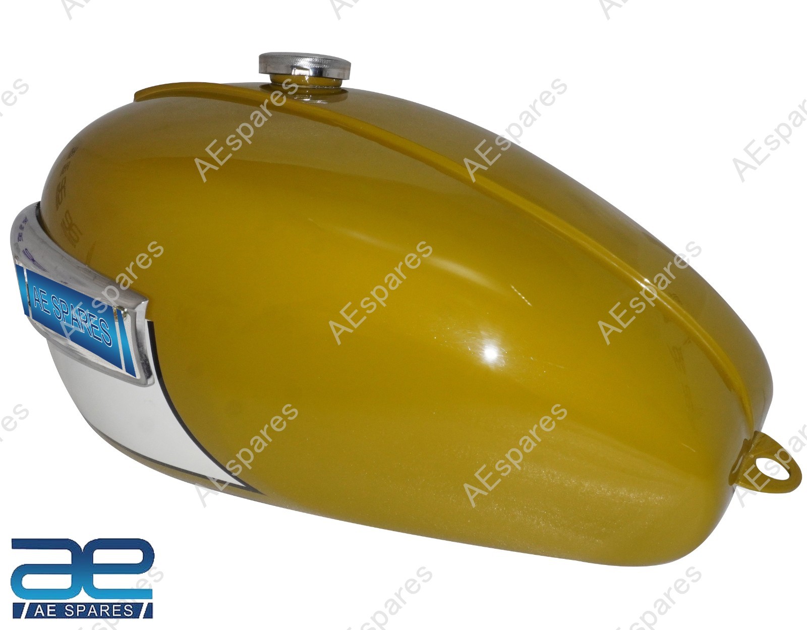 For Triumph T120 Bonneville 3.5 GL Golden & White Fuel Petrol Tank & Badges S2u