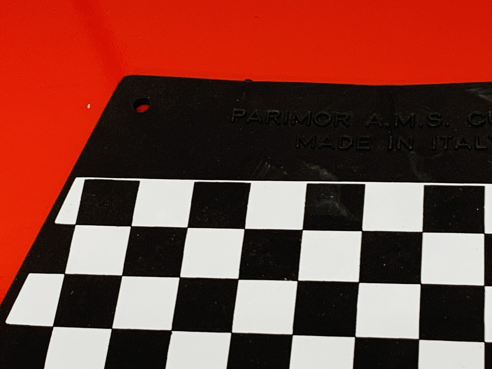 LAMBRETTA VESPA ITALIAN CUPPINI MADE BLACK AND WHITE CHECKERED REAR MUDFLAP