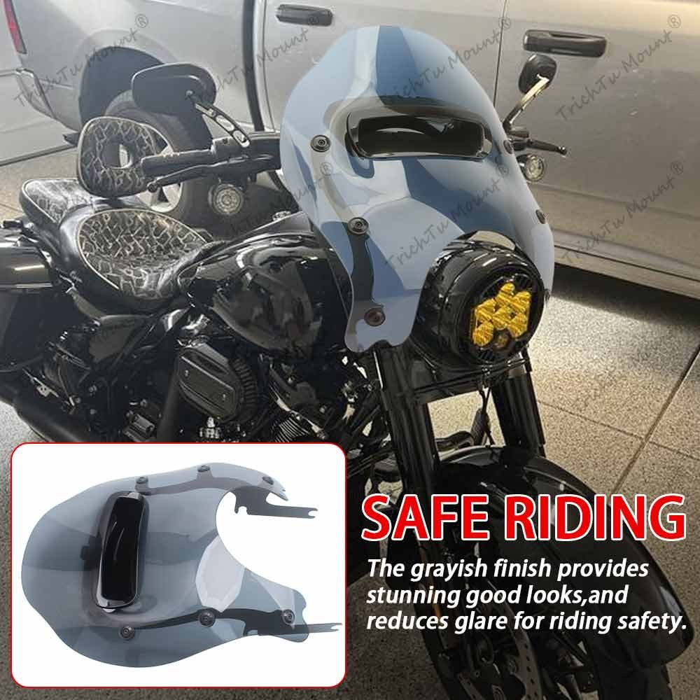 Smoke Windshield Wind Splitter For Harley Touring Road King FLHR FLHRXS 94-Up