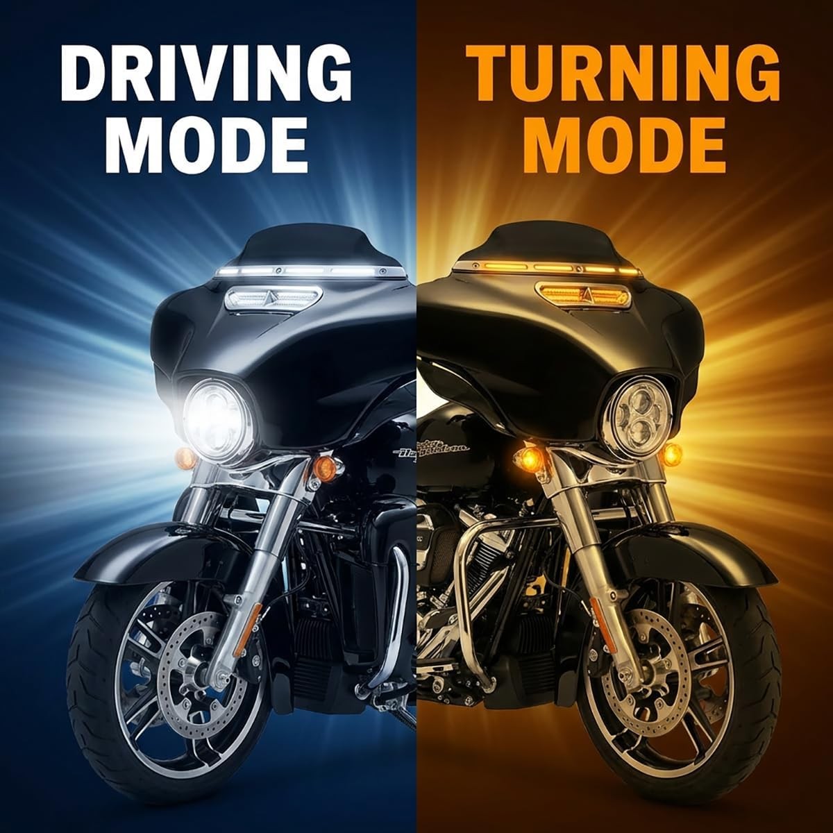 Windshield Trim Batwing Fairing Led Lights TurnSignal for Harley Touring FLHX