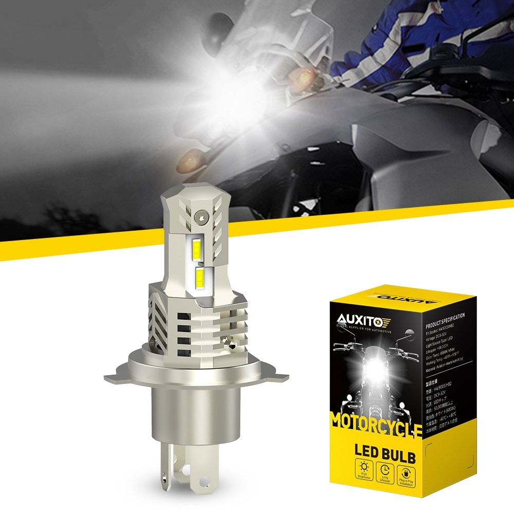 H4 COB LED Bulb HID White 360 Hi/Low Beam Motorcycle Headlight 6000K High Power