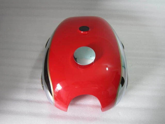 BSA A7 A10 Red Painted Chrome Petrol Tank With Petrol Cap
