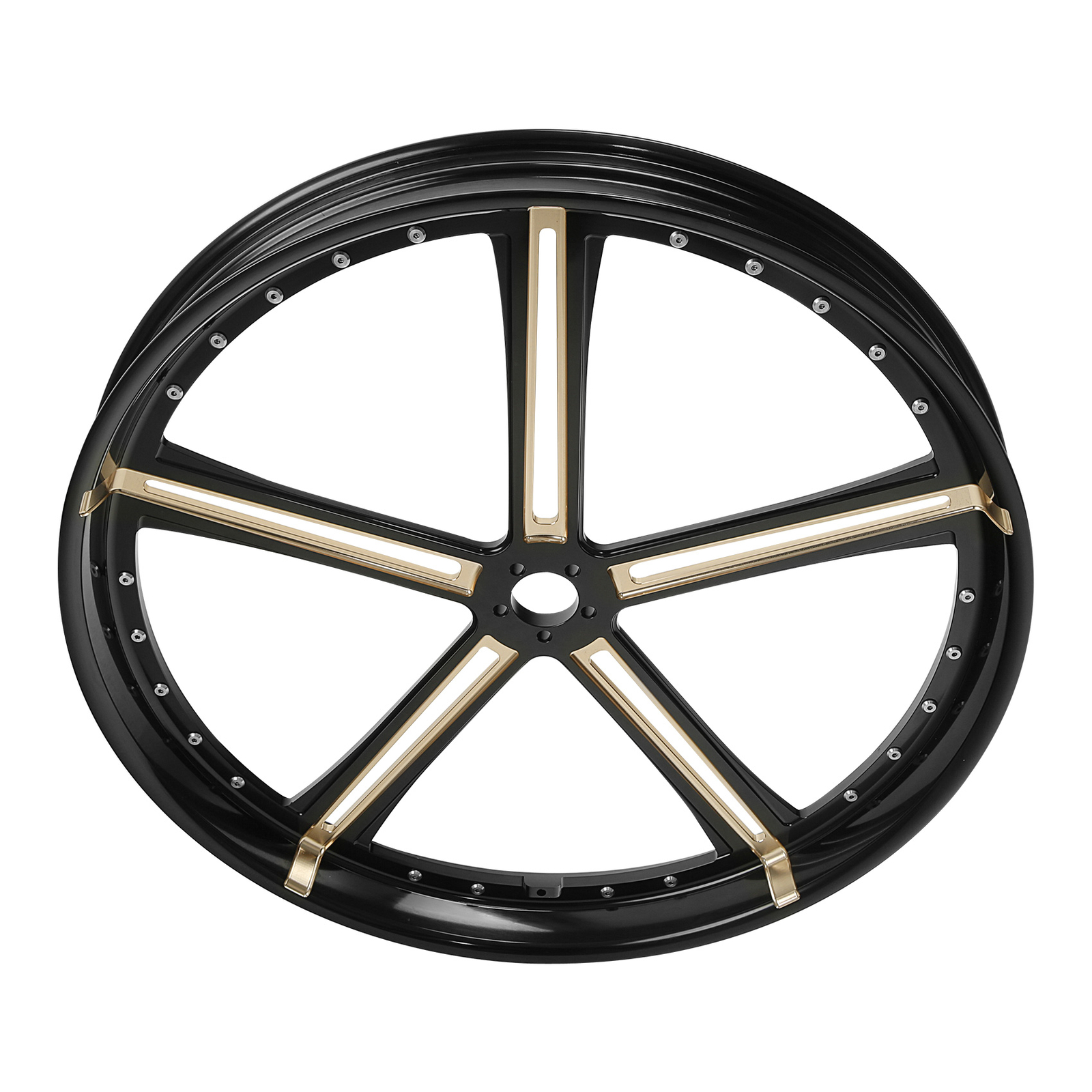 30×3.5″Black Billet CNC Front Wheel Rim 5 Spokes Fits For Harley Touring Custom