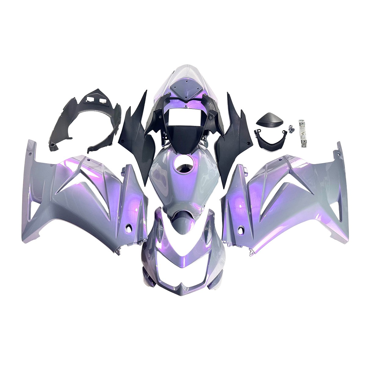 Chameleon Gray Purple Fairings Body Kit For Kawasaki 2008-2012 EX250R Ninja 250