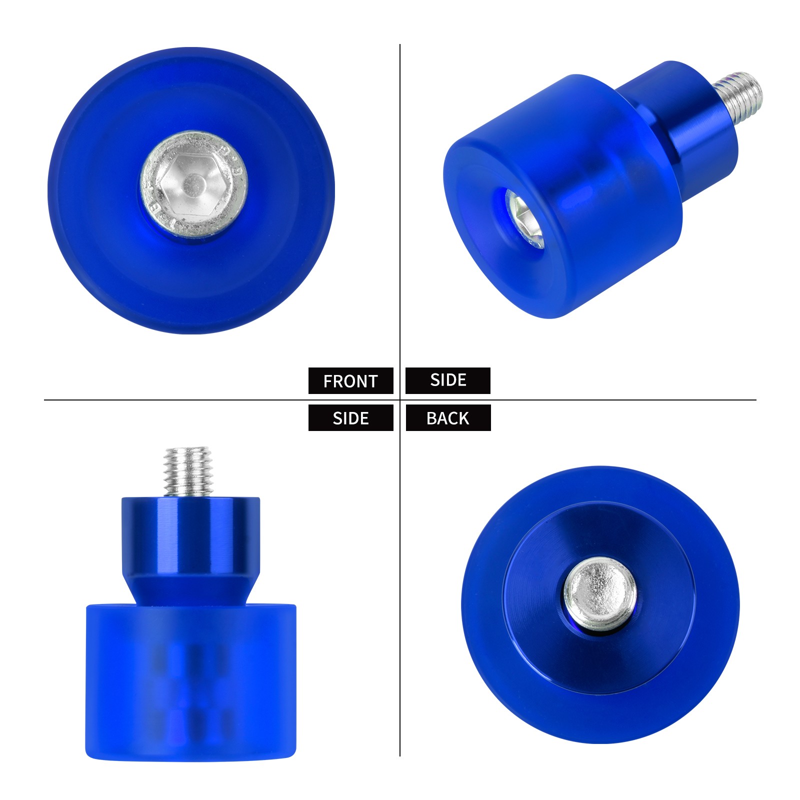 M12 Blue Crash Bar Wheels Engine Guard End Ball Sliders For Harley Touring 09-24