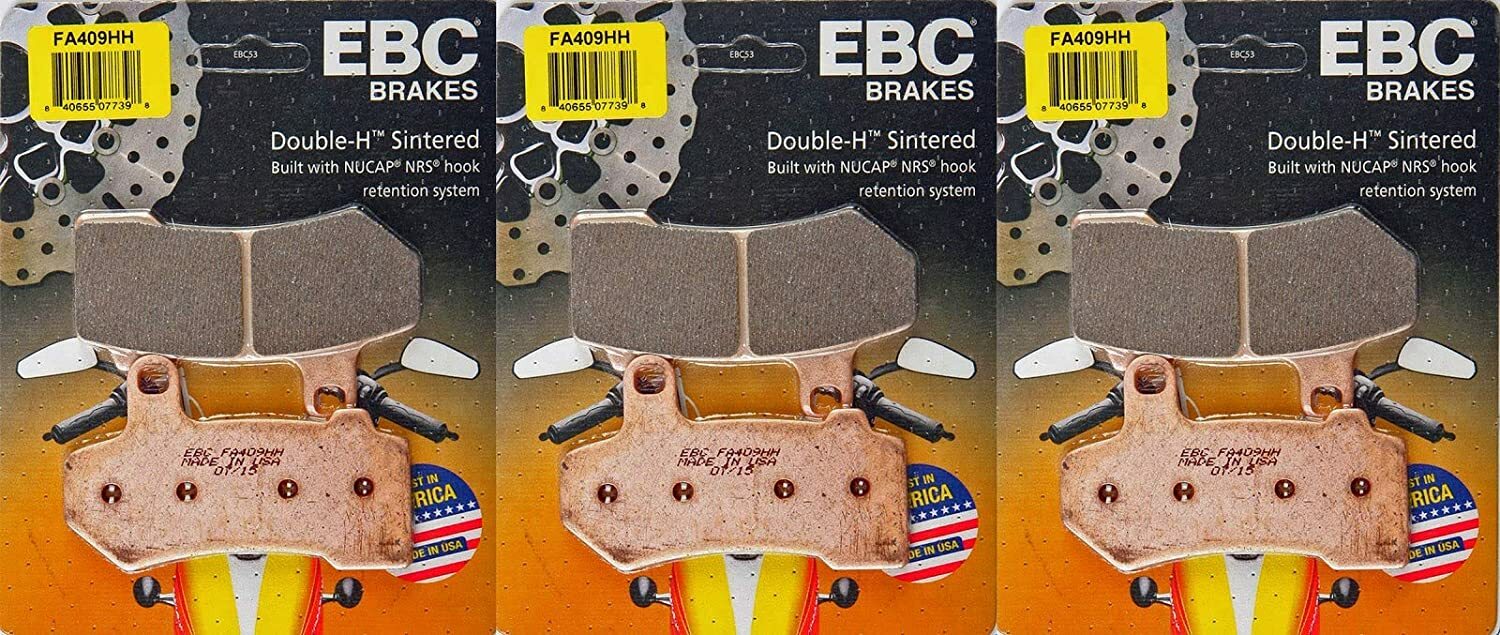 EBC FA409HH Double-H Sintered Brake Pads Front/Rear – Harley Davidson (3 PACK)