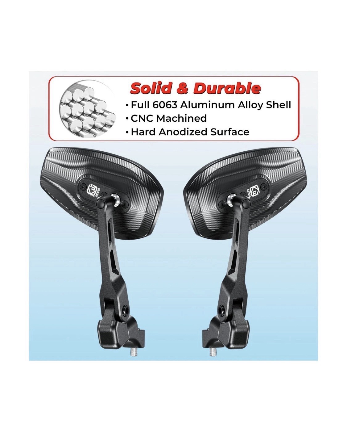 VAZESWIN Aluminum Alloy Rainproof Foldable Motorcycle Mirrors ModelKWG-RM-2