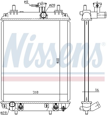 Nissens 617548 radiator, engine cooling for Daihatsu, Subaru
