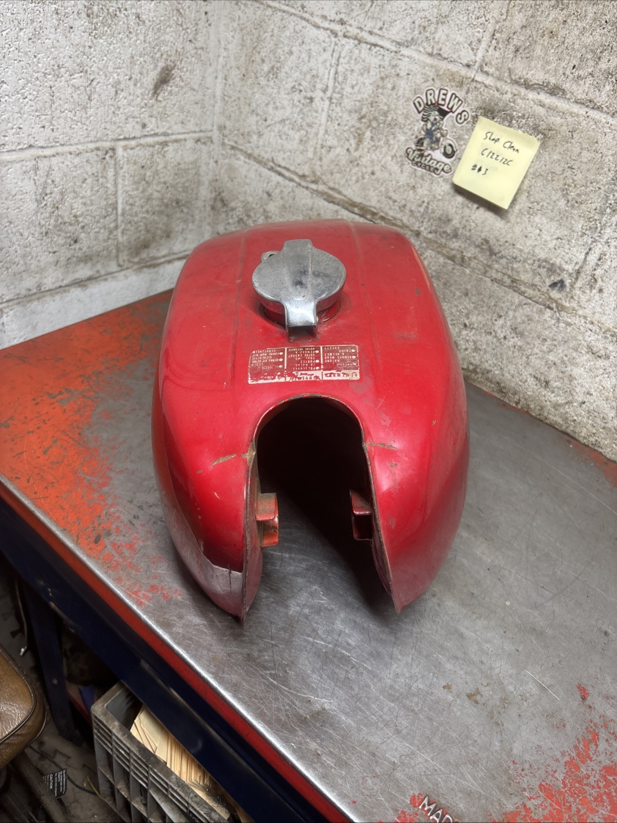 Vintage Honda Cb400f Cb 400 F Cap Gas Fuel Petrol Tank Oem Red
