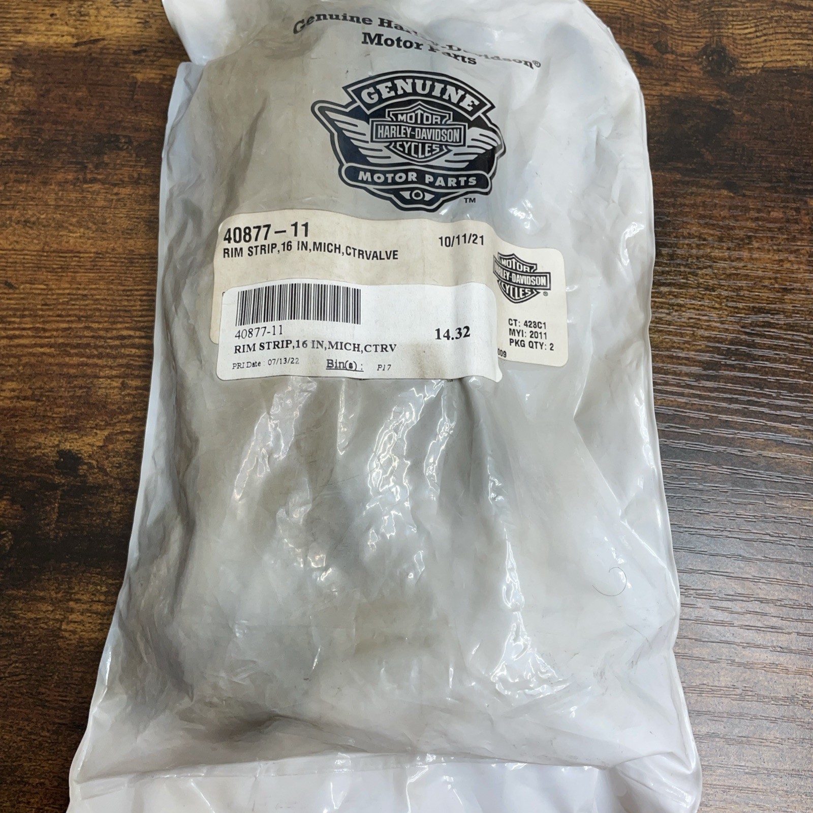Harley Davidson 40877-11 16” Rim Strip Center Valve (Qty-2) OEM NOS