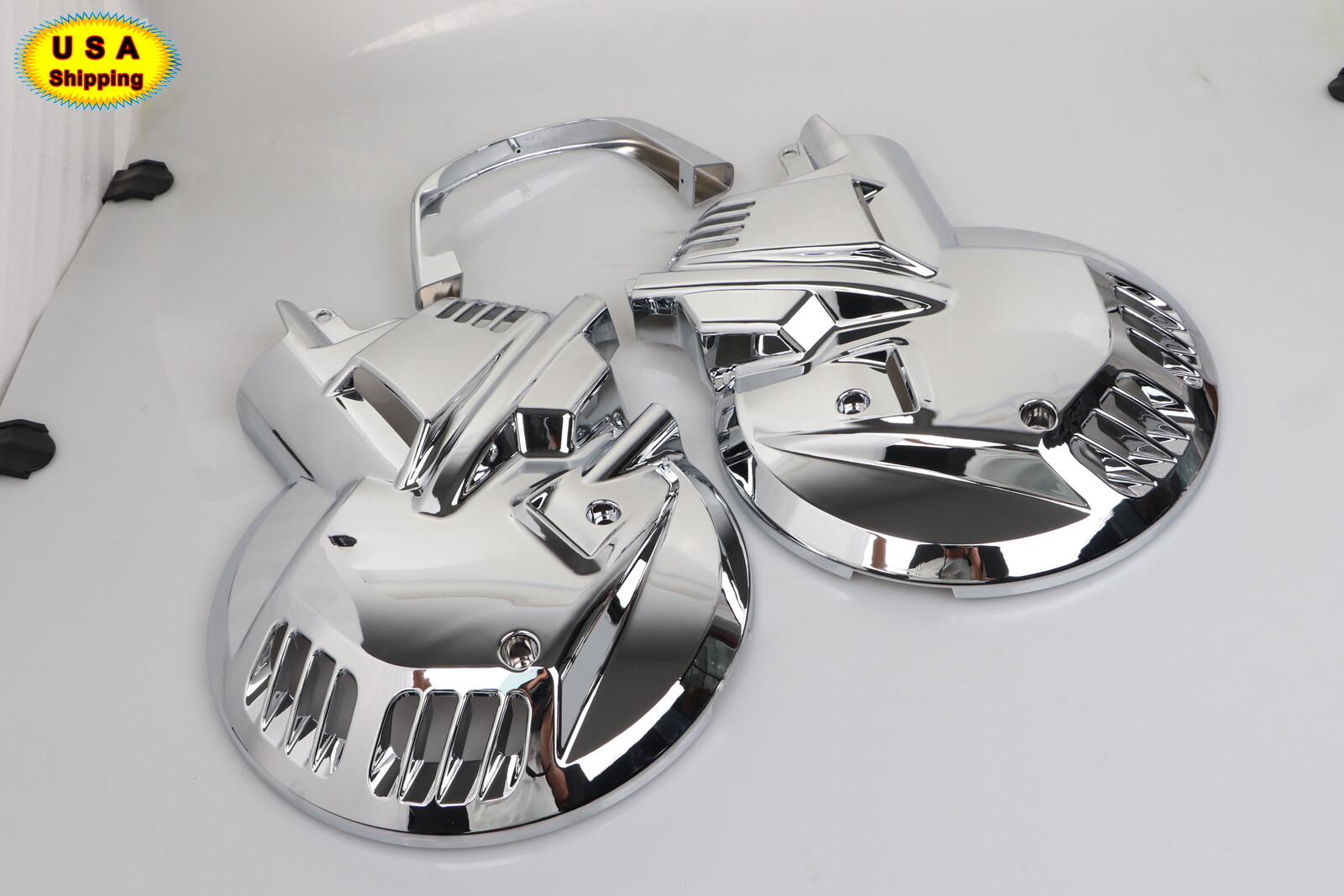 Left&Right Chrome Front Brake Rotor Disc Covers For Honda Goldwing GL1500 88-00
