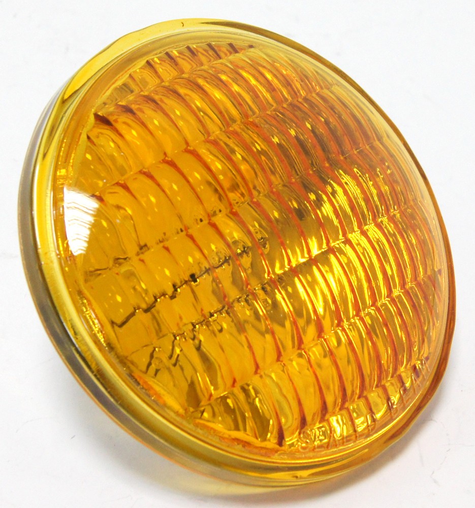 HardDrive 4.5 Inch Sealed Beams Amber Fluted 12V/35W Each For Harley 38-523